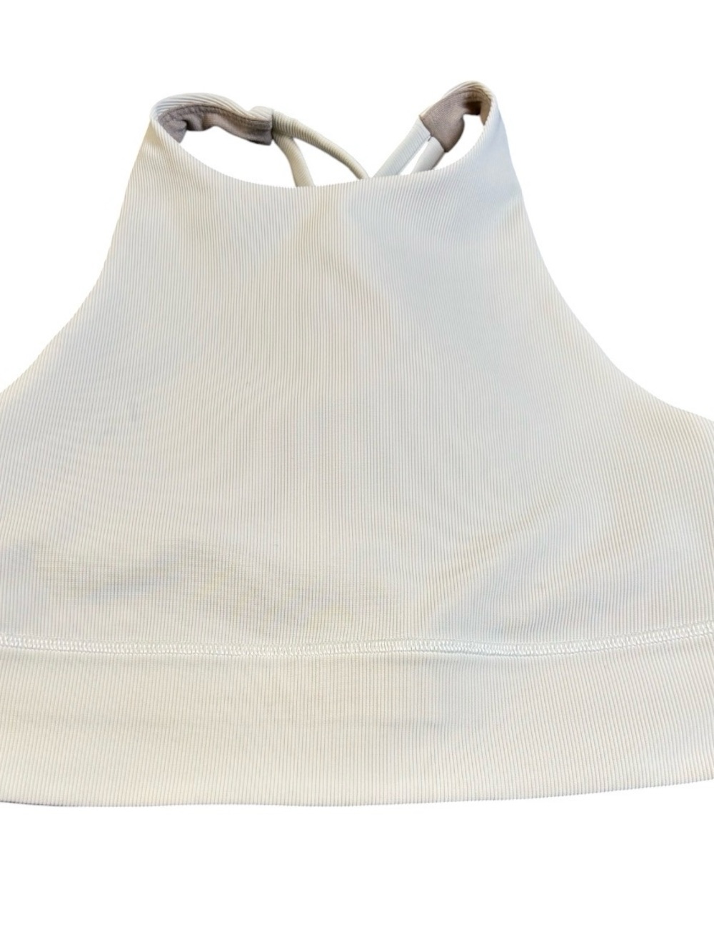 Lululemon Energy High Neck Longline Ribbed Bra White Size 4 6 GUC - Picture 3 of 9